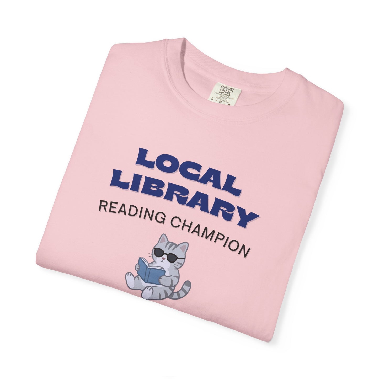 Local Library Reading Champion Shirt | Retro Cat Book Lover Tee