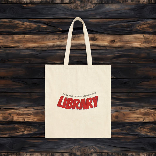 Friendly Neighborhood Library Tote Bag | Retro Library Book Tote
