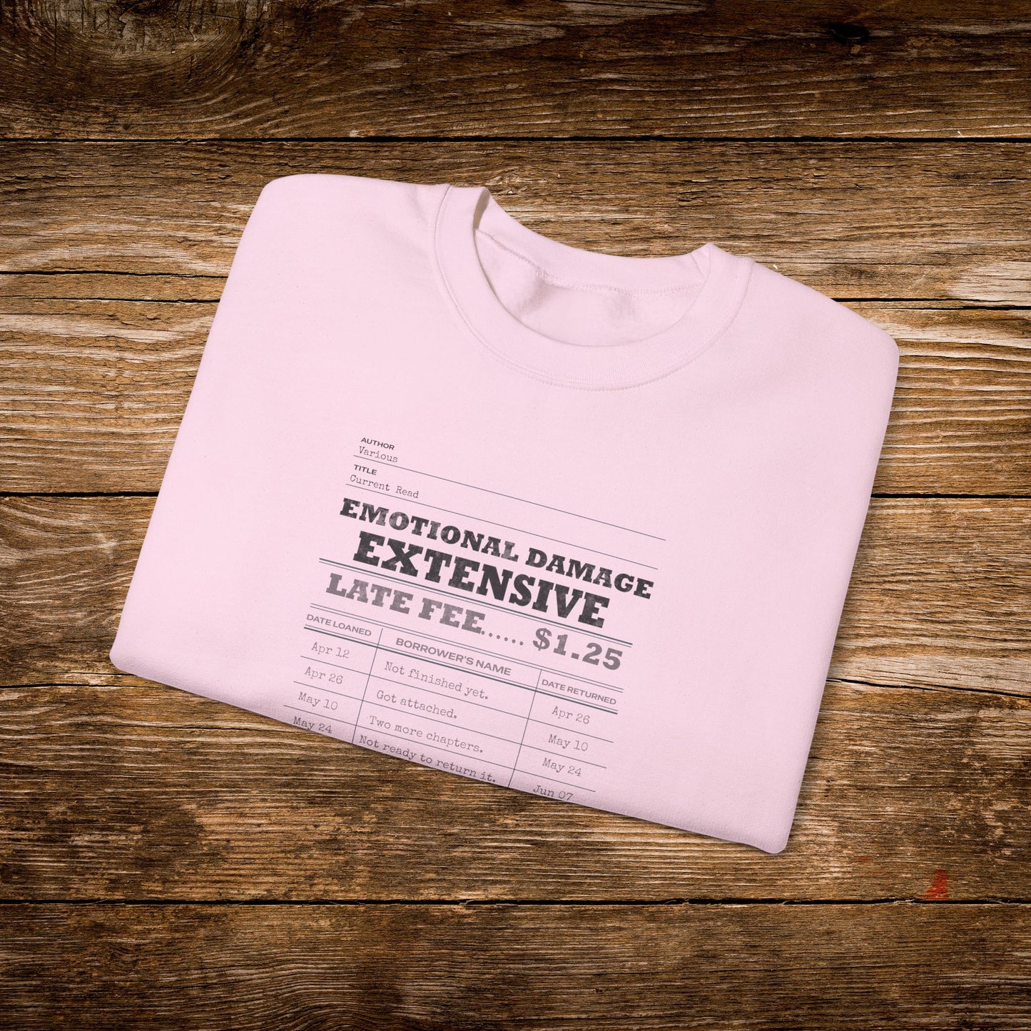 Emotional Damage Extensive Sweatshirt | Vintage Library Card Crewneck