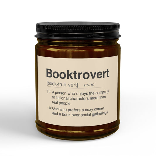 Booktrovert Definition Soy Candle | 4 or 9oz Hand-Poured Scented Jar | Aesthetic Reading Nook Decor