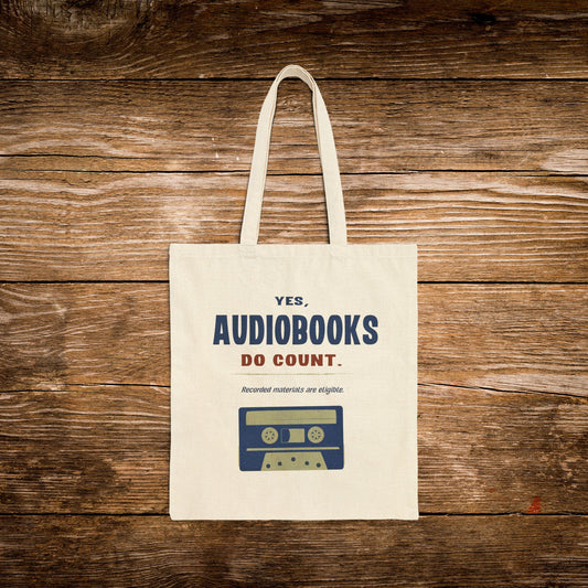 Yes, Audiobooks Count Tote Bag | Retro Audiobook Library Tote