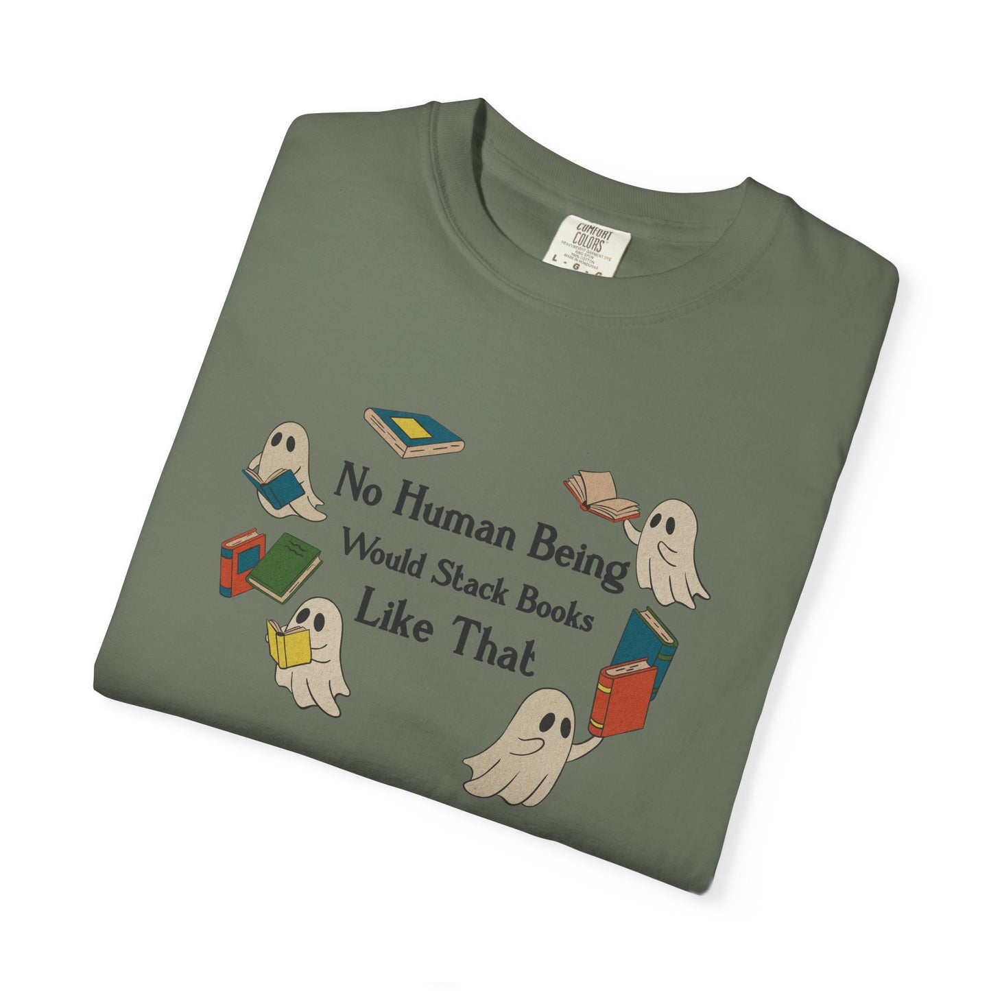 No Human Being Would Stack Books Like That Shirt | Retro Spooky Reader Tee