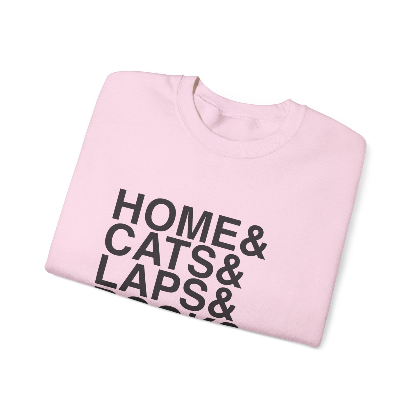 Home Cats Laps Books Sweatshirt | Cat Lover Reader Crewneck