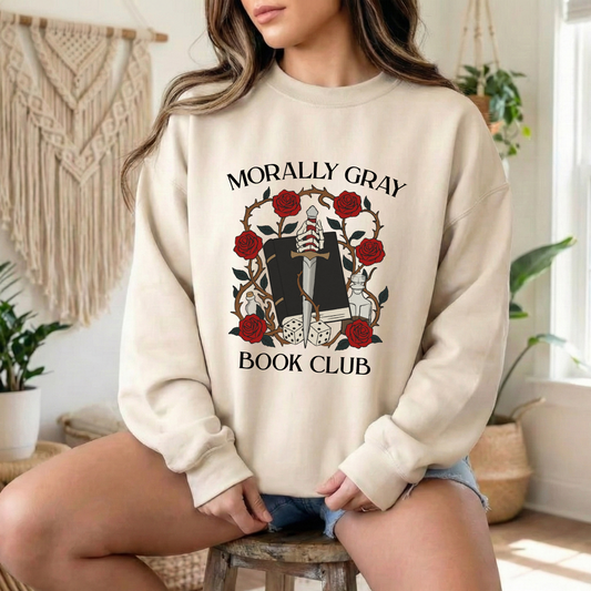 Morally Gray Book Club Sweatshirt | Dark Romance Reader Crewneck