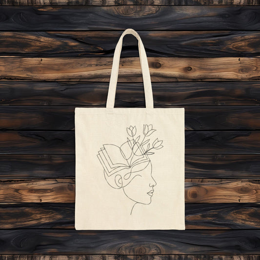 Mind in Bloom Tote Bag | Literary Floral Library Tote