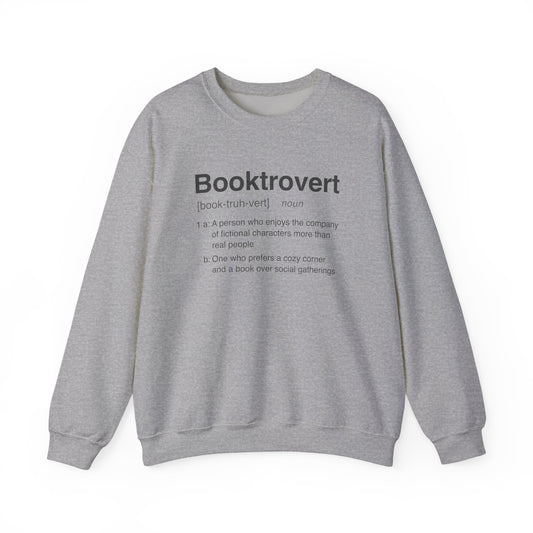 Booktrovert Sweatshirt | Dictionary Definition Bookish Crewneck | Funny Reader Gift | Gildan 18000 Heavy Blend Pullover