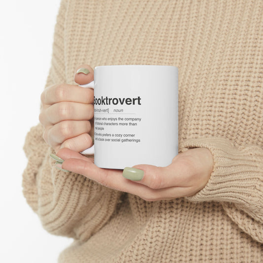 Booktrovert Definition Shirt Mug | Funny Bookish Coffee Cup | Gift for Readers