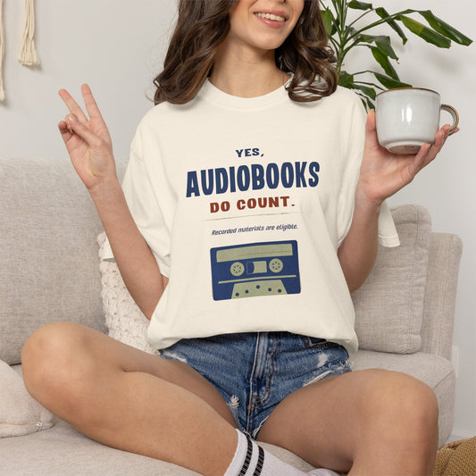 Yes, Audiobooks Count Shirt | Retro Audiobook Reader Tee