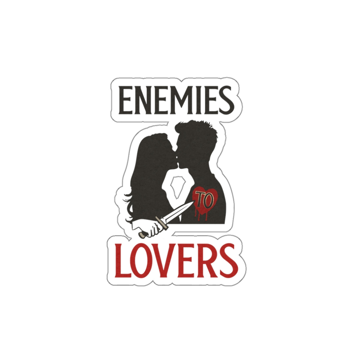 Enemies To Lovers Sticker | Bookish Romance Trope Decal | Waterproof Laptop Sticker