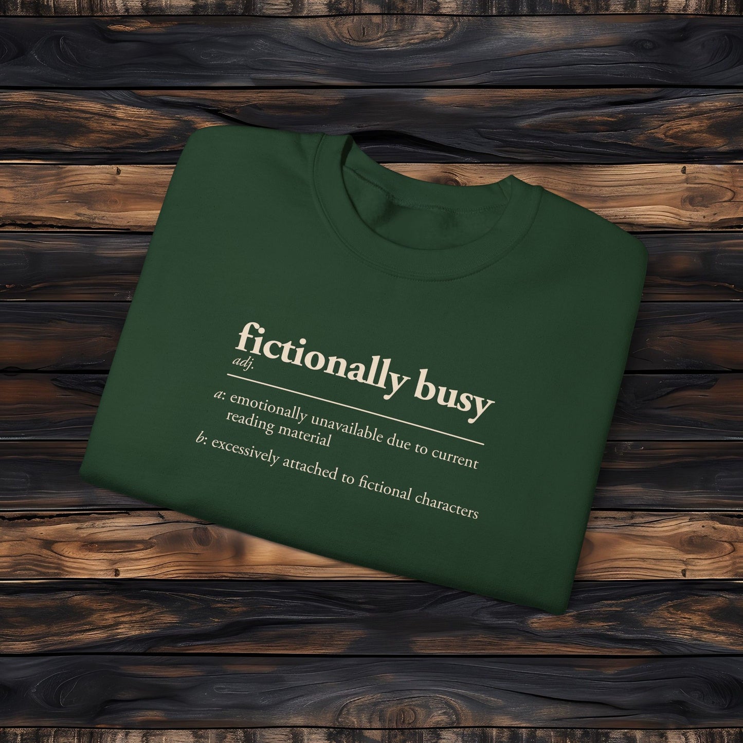 Fictionally Busy Sweatshirt | Retro Reader Definition Crewneck
