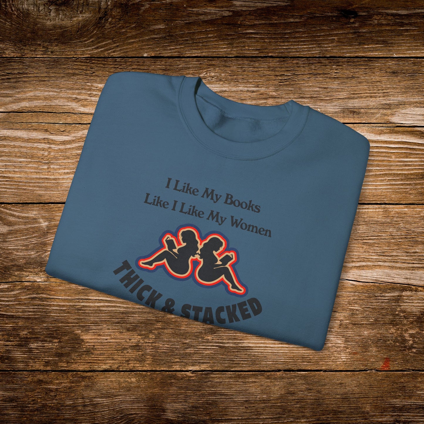 Thick & Stacked Books Sweatshirt | Funny Reader Crewneck