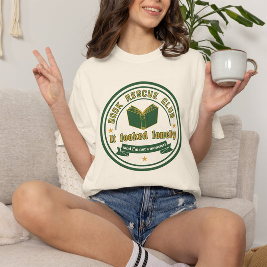 Book Rescue Club Shirt | Funny Bookworm Badge Tee