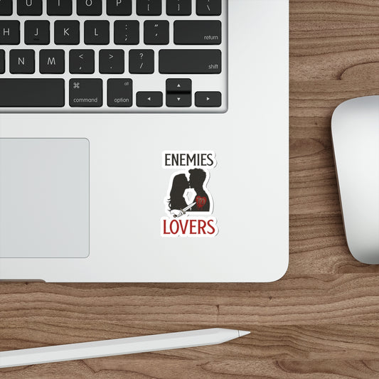 Enemies To Lovers Sticker | Bookish Romance Trope Decal | Waterproof Laptop Sticker