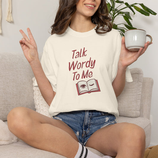 Talk Wordy To Me Shirt | Retro Bookish Pun Tee