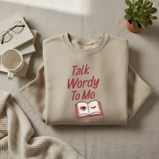 Talk Wordy To Me Crewneck Sweatshirt - Graphic Sweatshirt