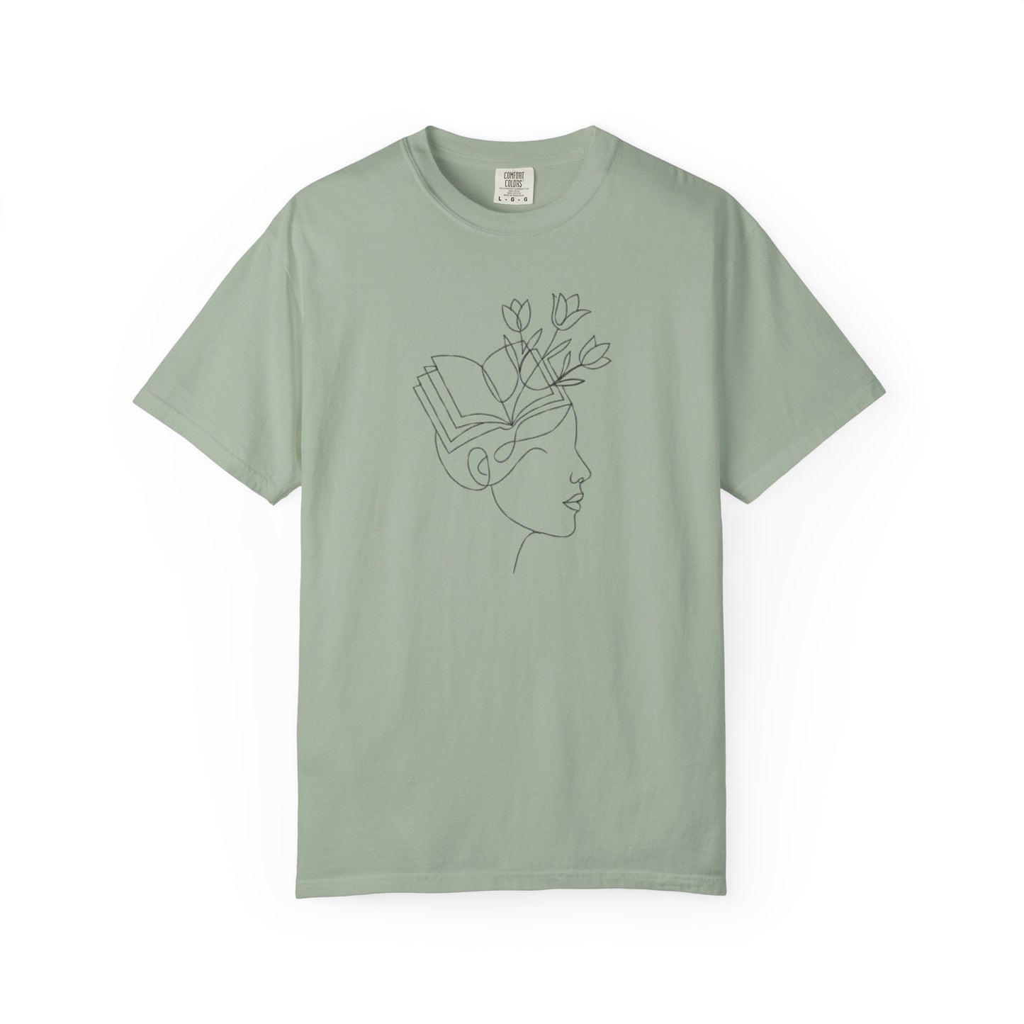 Minimalist Line Art Book Shirt | Botanical Reader Tee