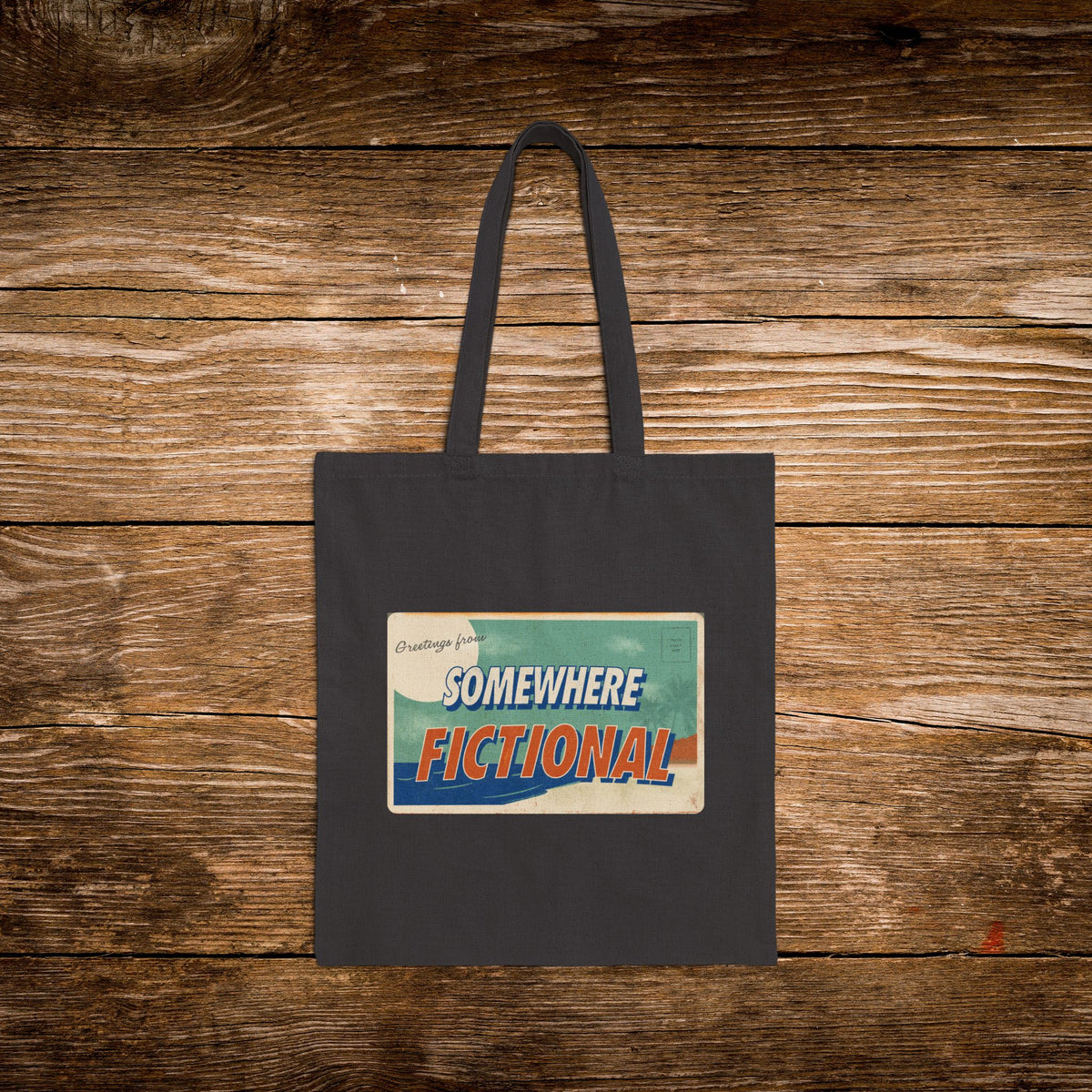 Greetings From Somewhere Fictional Tote Bag | Vintage Postcard Tote