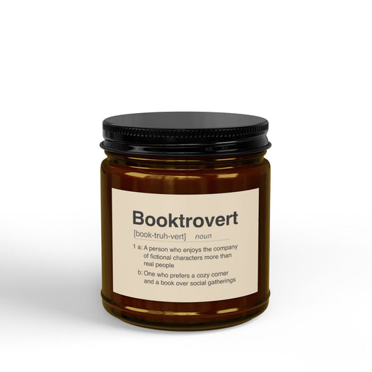 Booktrovert Definition Soy Candle | 4 or 9oz Hand-Poured Scented Jar | Aesthetic Reading Nook Decor