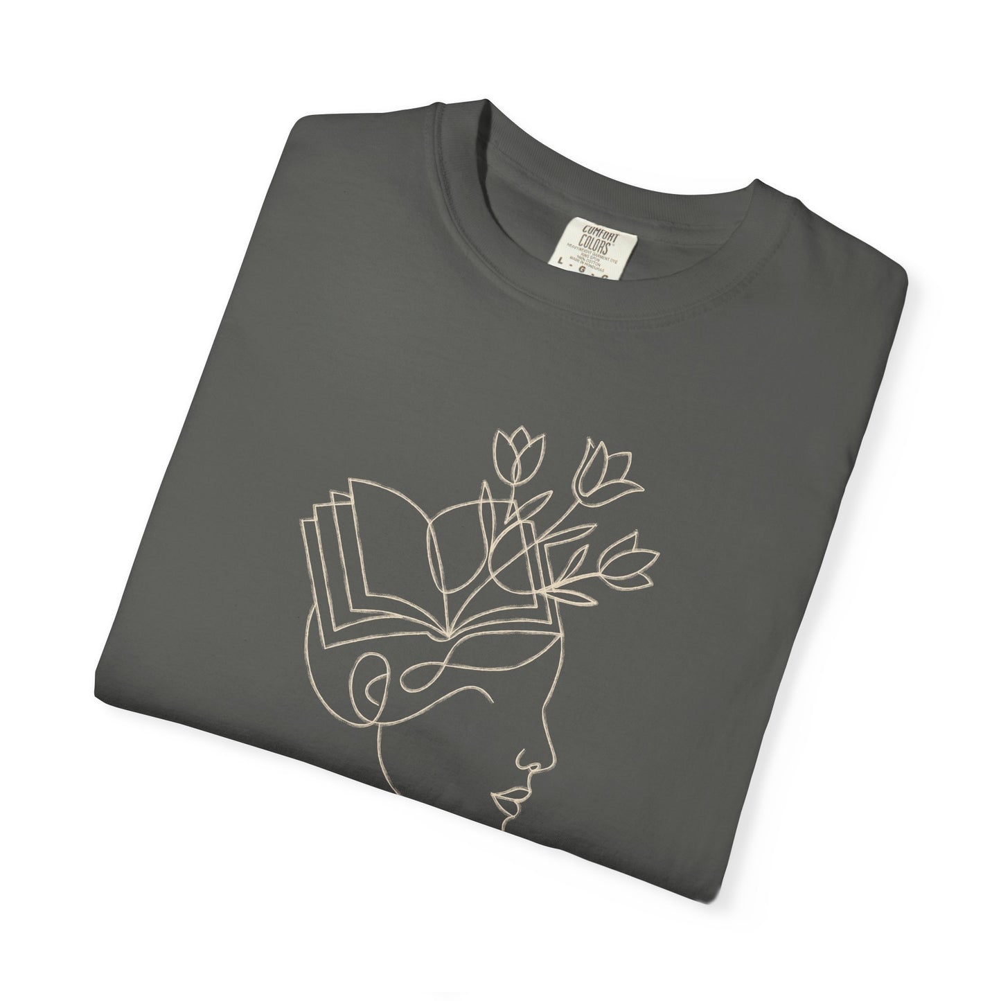 Minimalist Line Art Book Shirt | Botanical Reader Tee