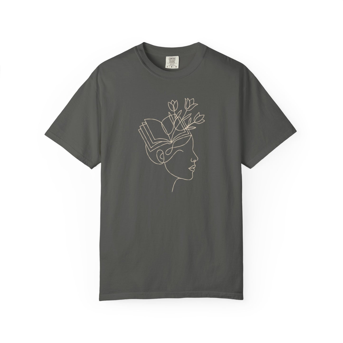 Minimalist Line Art Book Shirt | Botanical Reader Tee