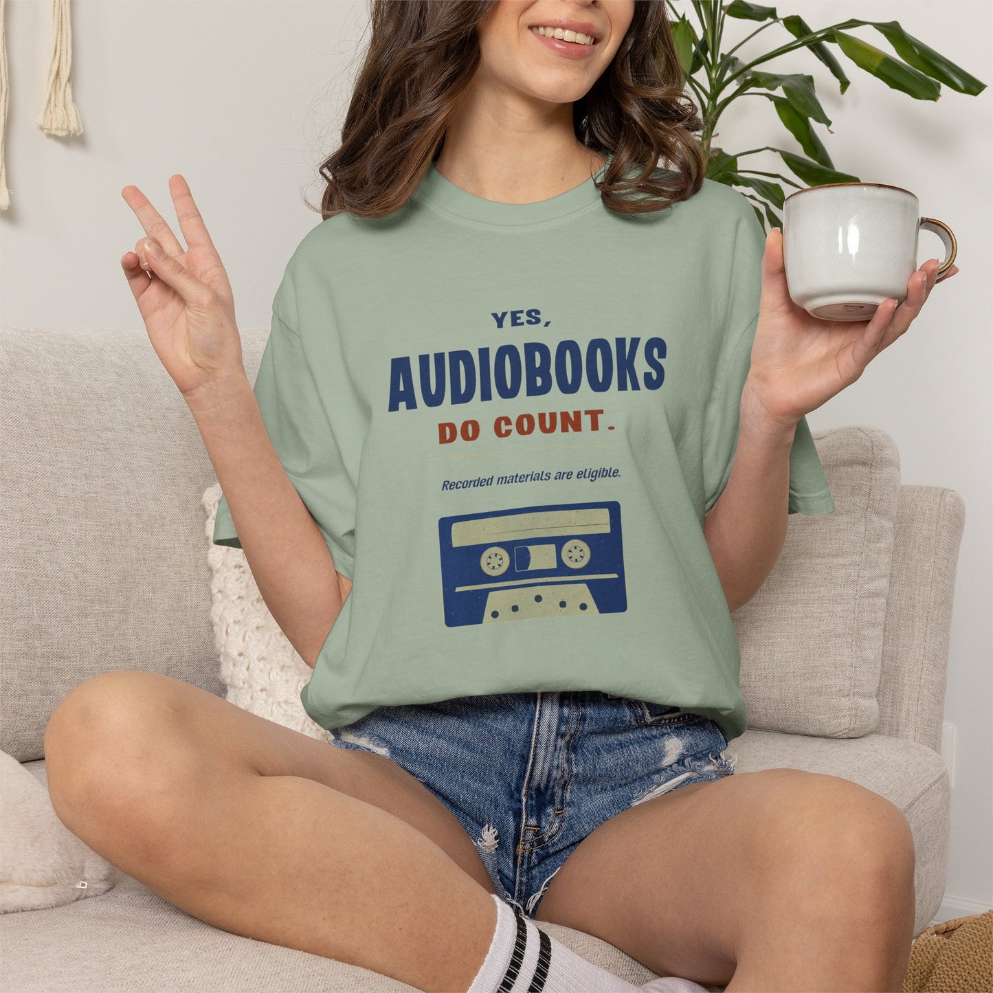 Yes, Audiobooks Count Shirt | Retro Audiobook Reader Tee
