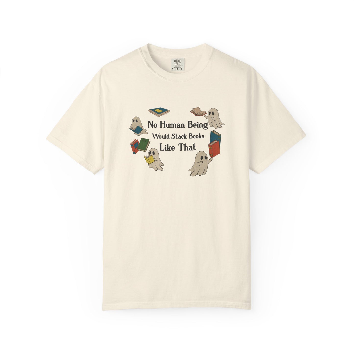 No Human Being Would Stack Books Like That Shirt | Retro Spooky Reader Tee