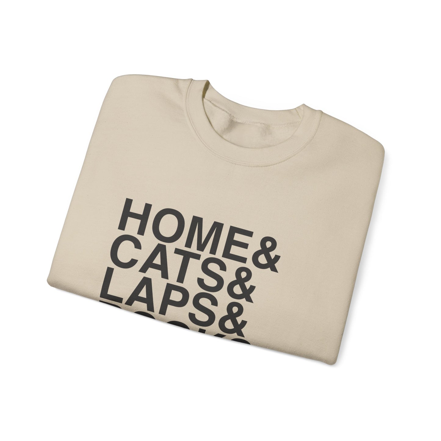 Home Cats Laps Books Sweatshirt | Cat Lover Reader Crewneck