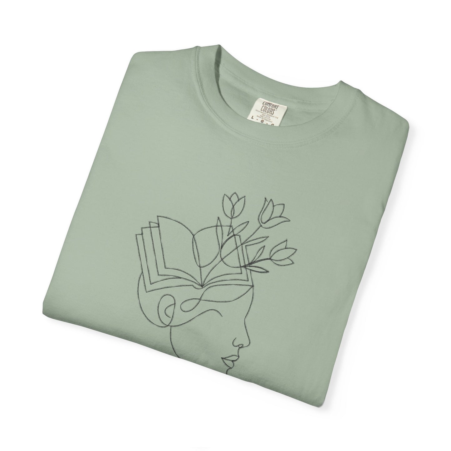 Minimalist Line Art Book Shirt | Botanical Reader Tee
