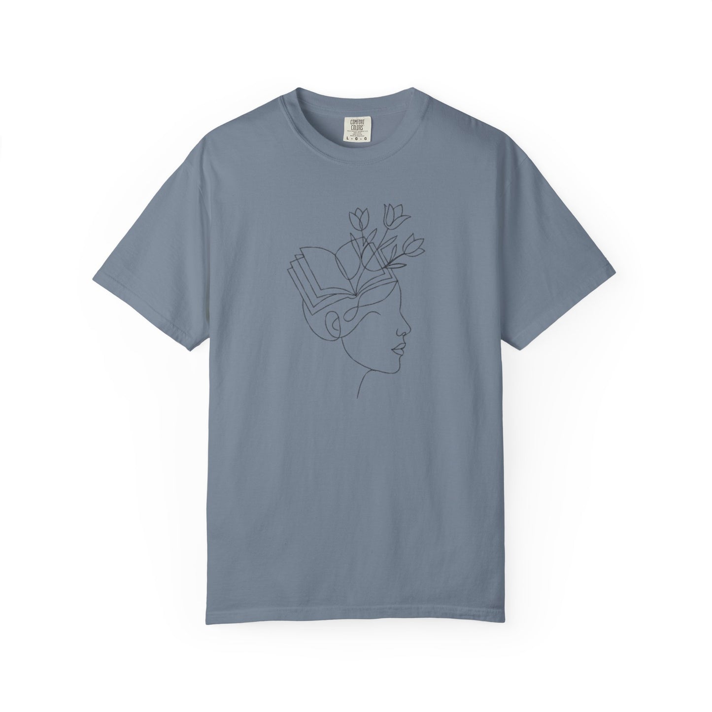 Minimalist Line Art Book Shirt | Botanical Reader Tee