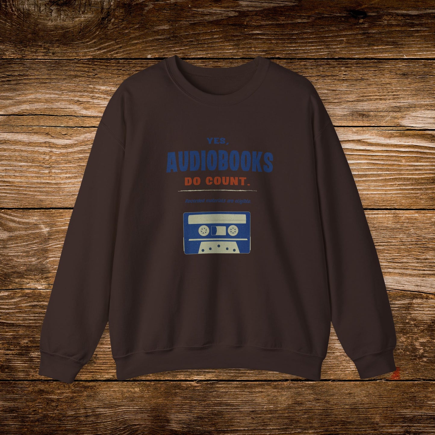 Yes, Audiobooks Count Sweatshirt | Retro Audiobook Reader Crewneck