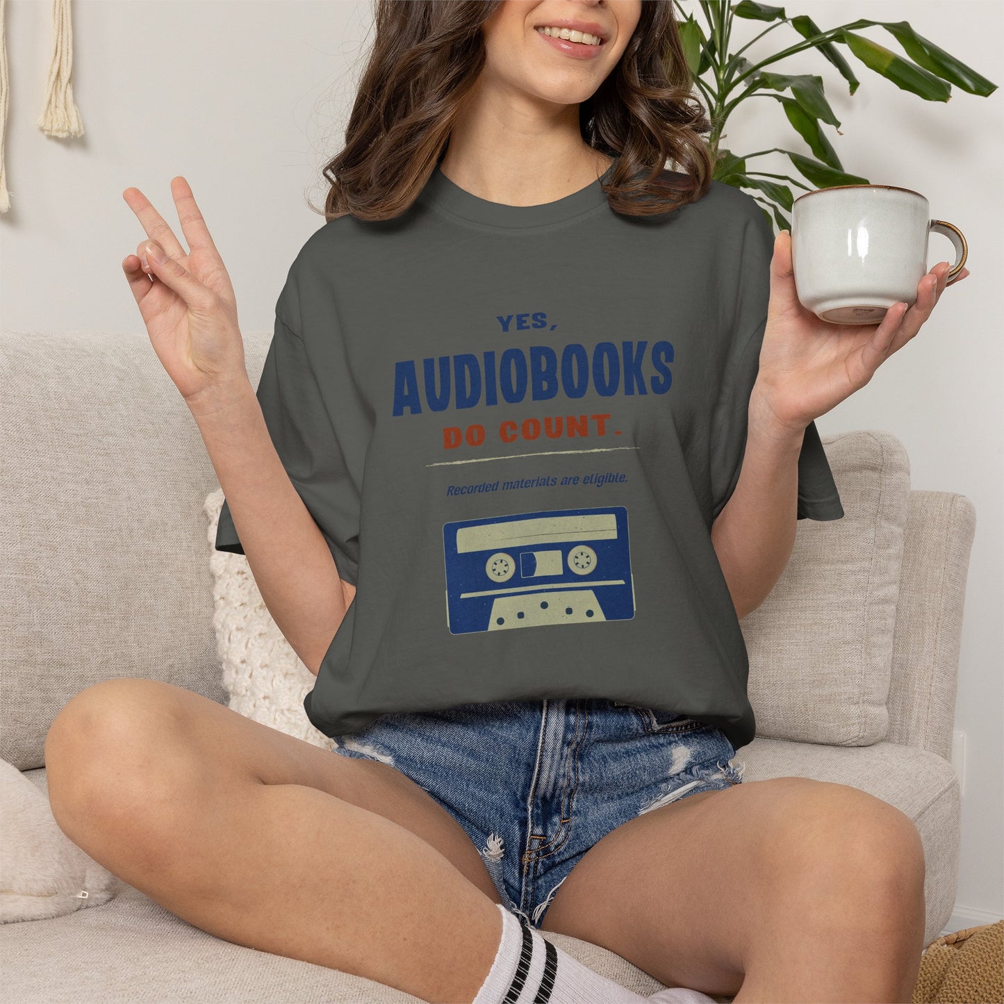 Yes, Audiobooks Count Shirt | Retro Audiobook Reader Tee
