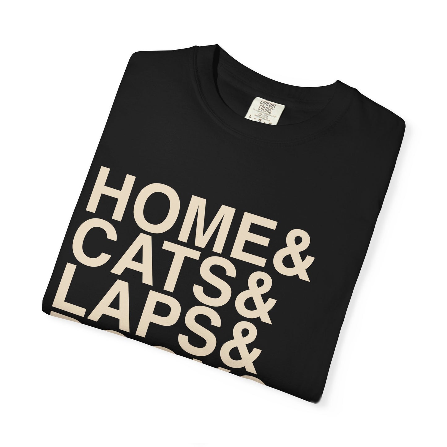 Home Cats Laps Books Shirt | Cat Lover Reading Tee