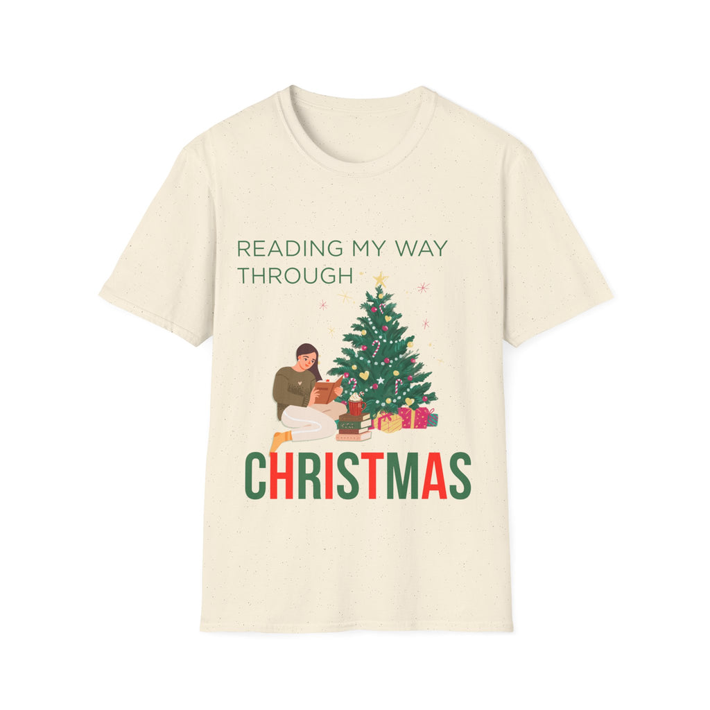 Christmas Reading T-Shirt – "Reading My Way Through Christmas" Cozy Holiday Tee