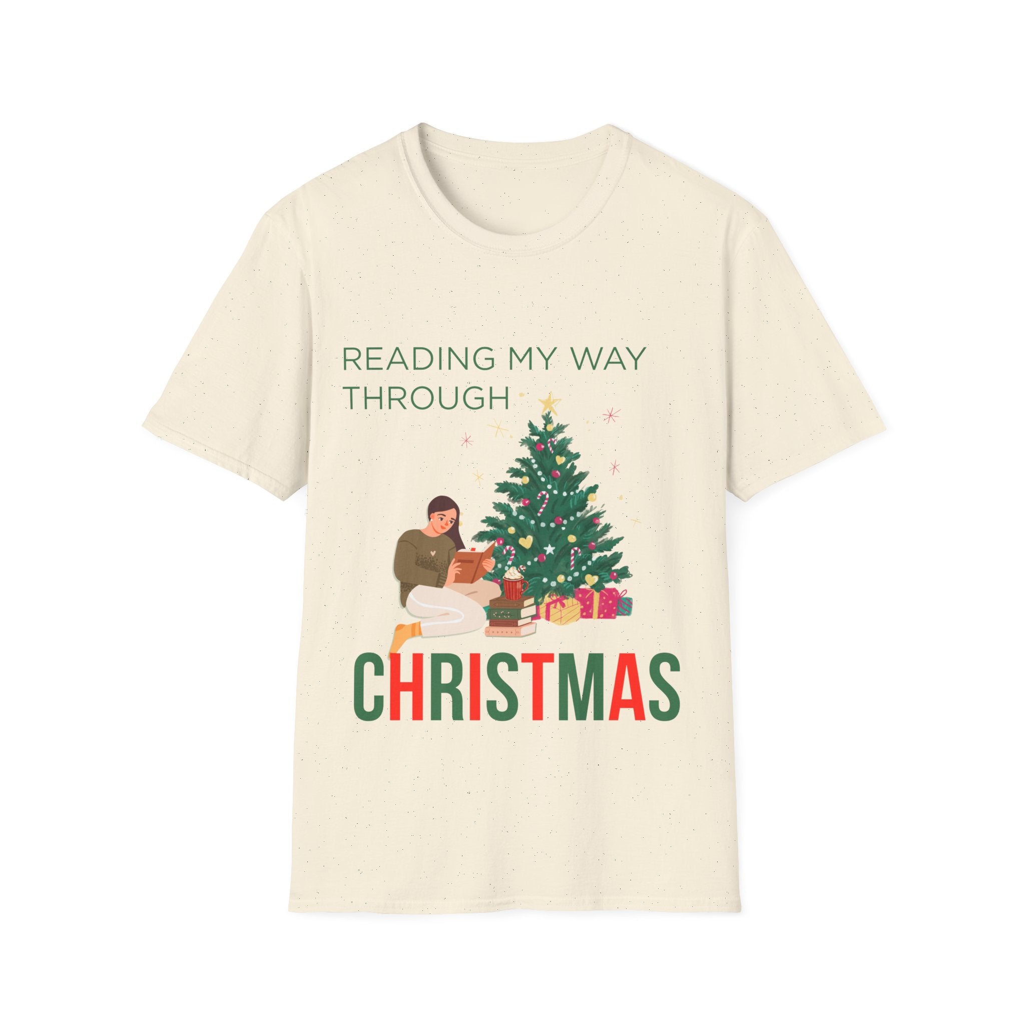 Christmas Reading T-Shirt – "Reading My Way Through Christmas" Cozy Holiday Tee