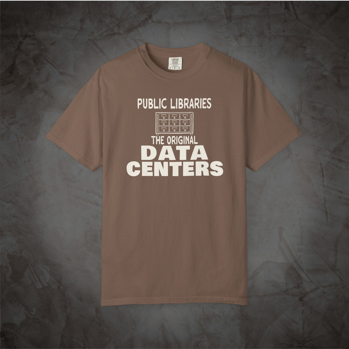 Espresso Public Libraries The Original Data Centers graphic T-shirt mockup