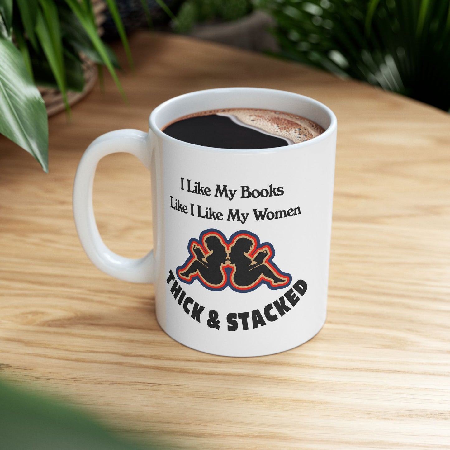 Thick & Stacked Books Mug | Funny Reader Coffee Mug