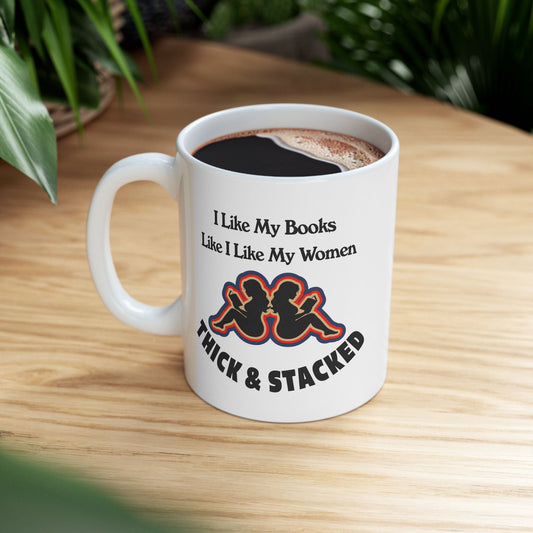 Thick & Stacked Books Mug | Funny Reader Coffee Mug