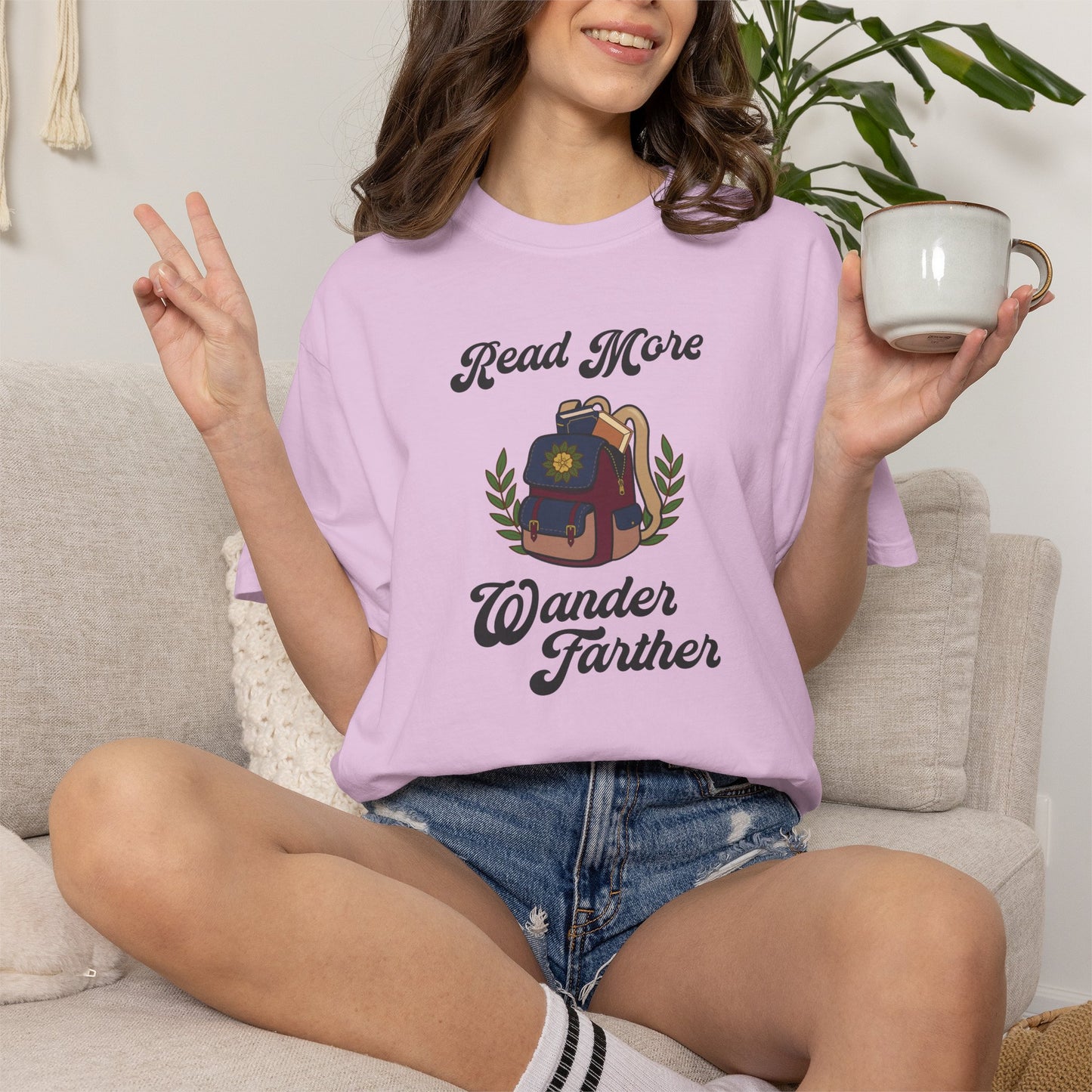 Read More Wander Further Shirt | Retro Reader Adventure Tee