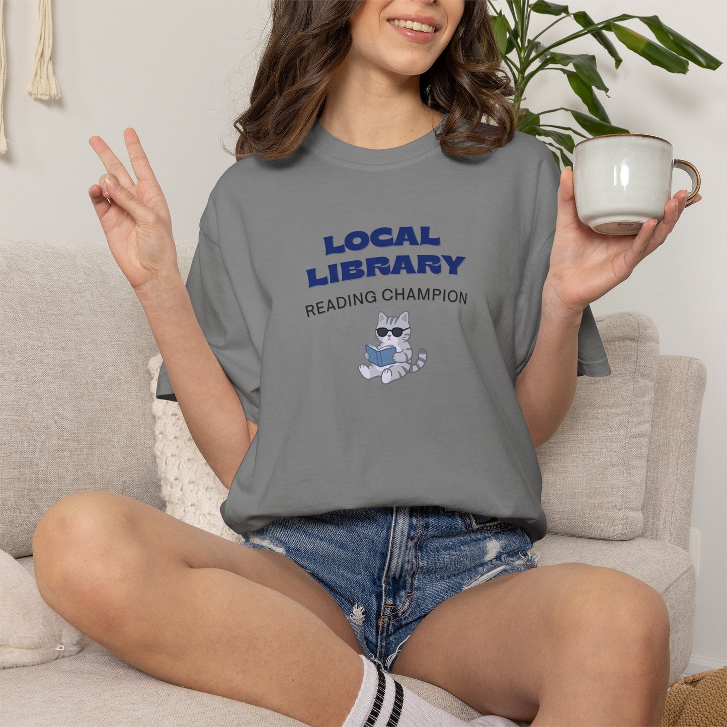 Local Library Reading Champion Shirt | Cool Cat Bookish Tee