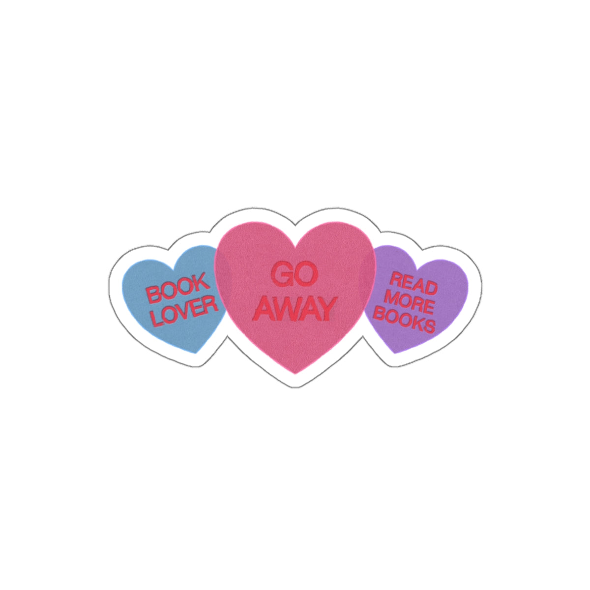 Bookish Candy Hearts Sticker | Funny Reader Vinyl Decal