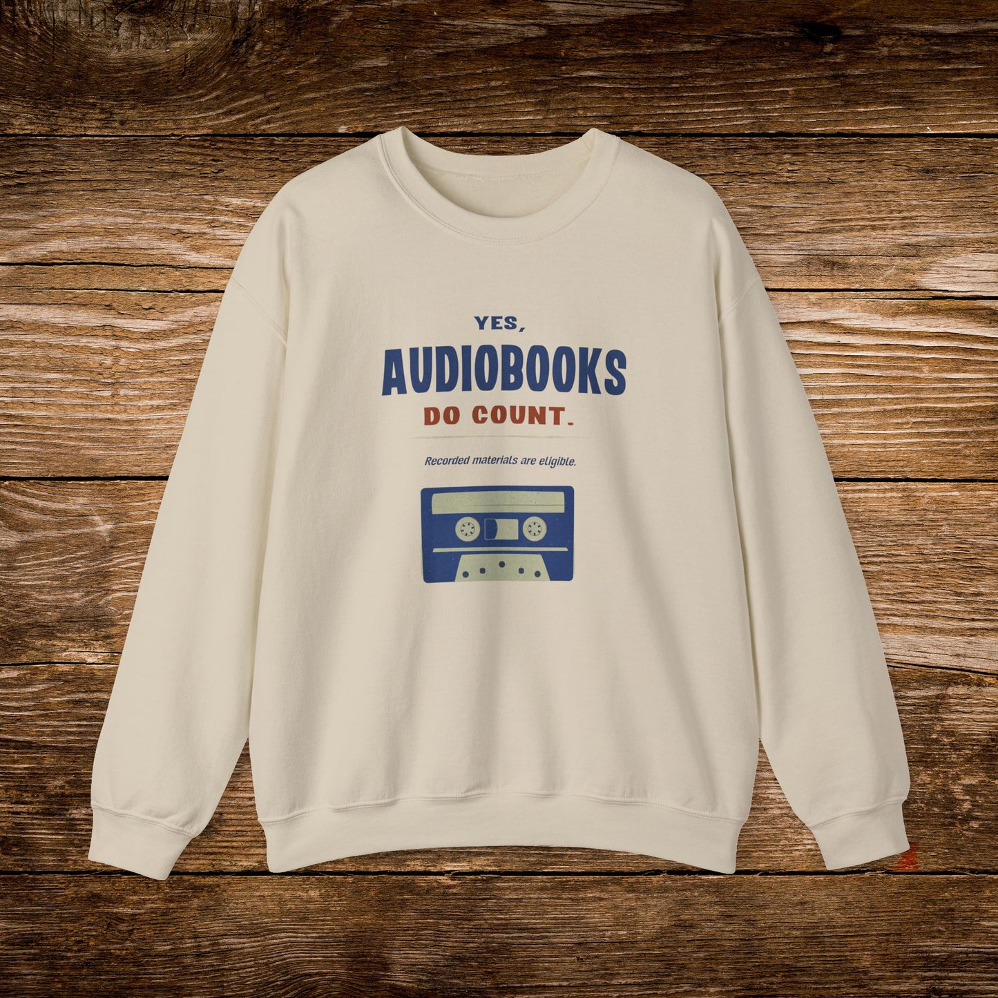 Yes, Audiobooks Count Sweatshirt | Retro Audiobook Reader Crewneck