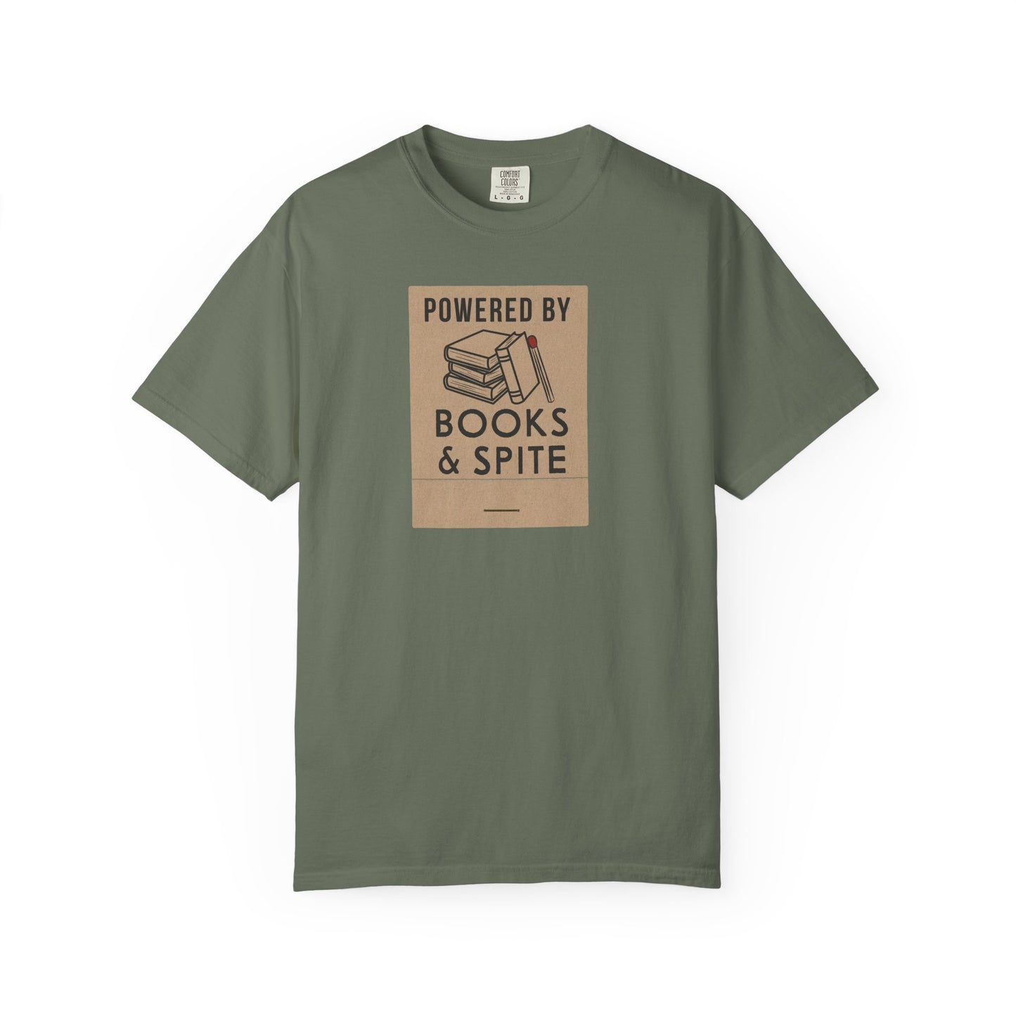 Powered By Books & Spite Shirt | Sarcastic Reader Tee