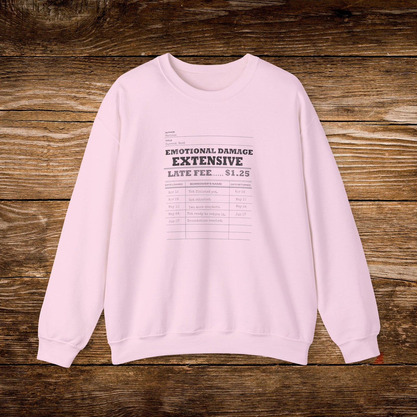 Emotional Damage Extensive Sweatshirt | Vintage Library Card Crewneck