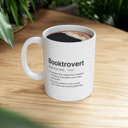 Booktrovert Definition Shirt Mug | Funny Bookish Coffee Cup | Gift for Readers
