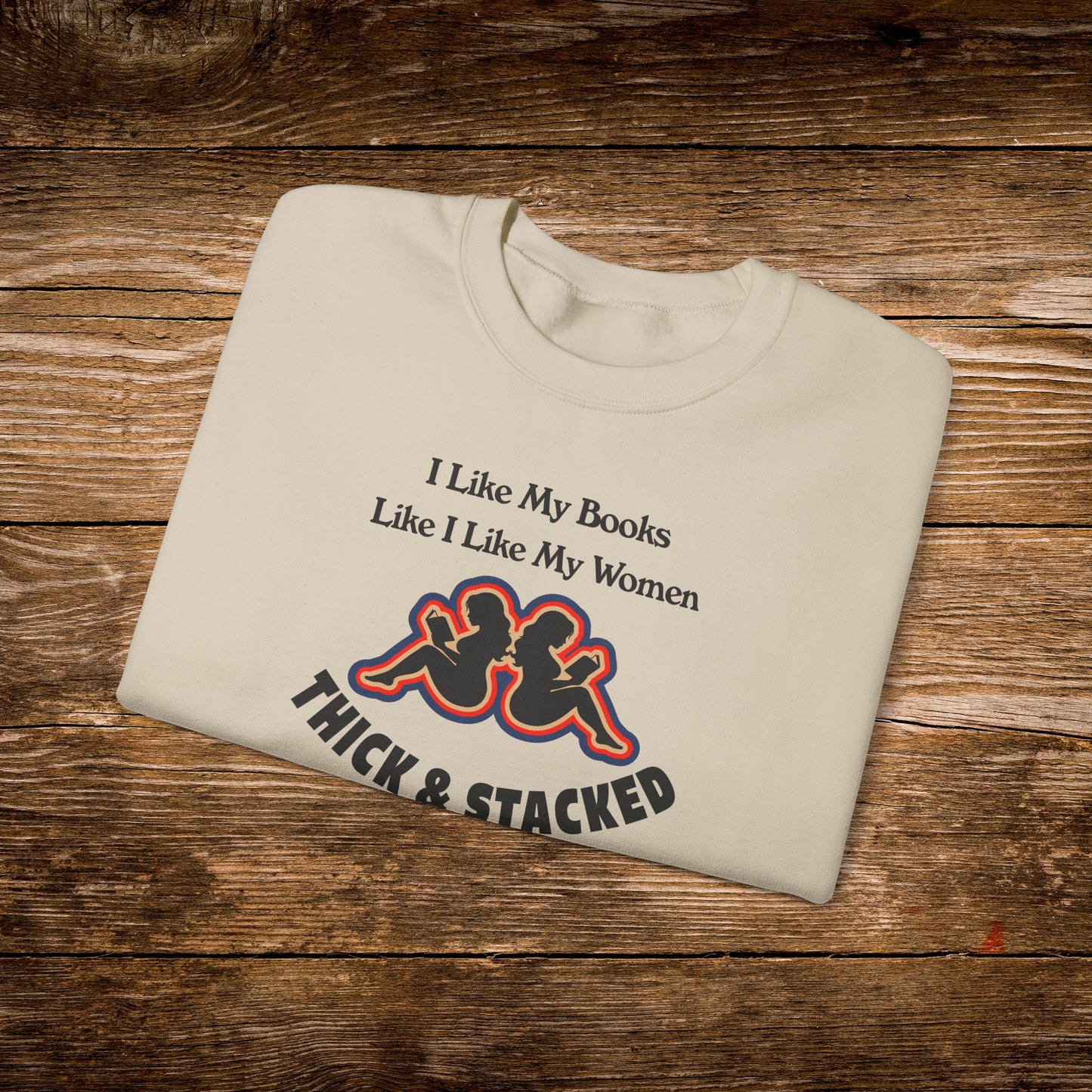 Thick & Stacked Books Sweatshirt | Funny Reader Crewneck