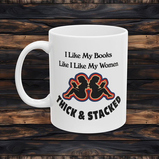 Thick & Stacked Books Mug | Funny Reader Coffee Mug