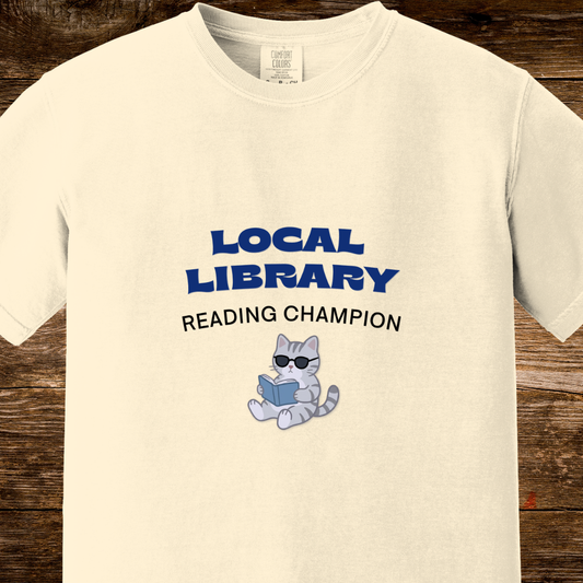 Local Library Reading Champion Shirt | Cool Cat Bookish Tee