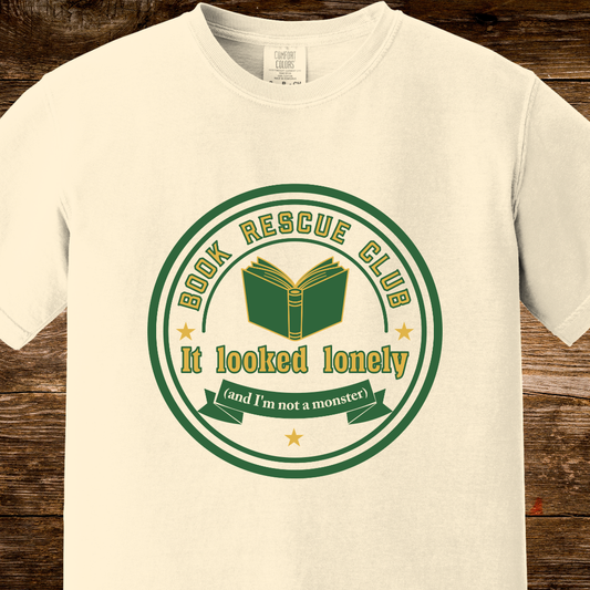 Book Rescue Club Shirt | Funny Bookworm Badge Tee