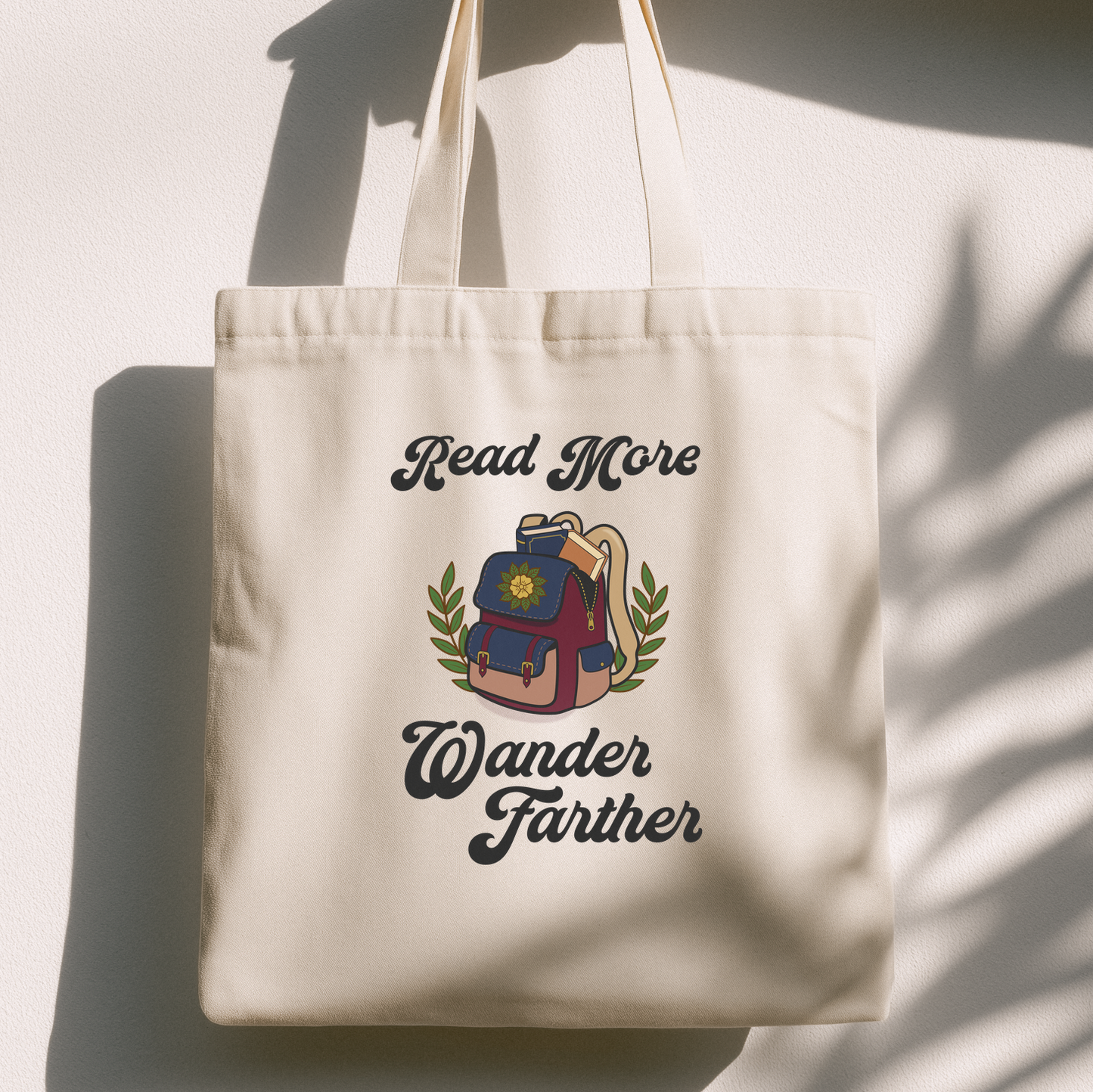 Read More Wander Further Tote Bag | Book Haul Canvas Tote