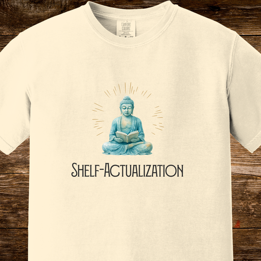 Shelf Actualization Reading Buddha Shirt | Zen Literary Graphic Tee | Gift for Readers